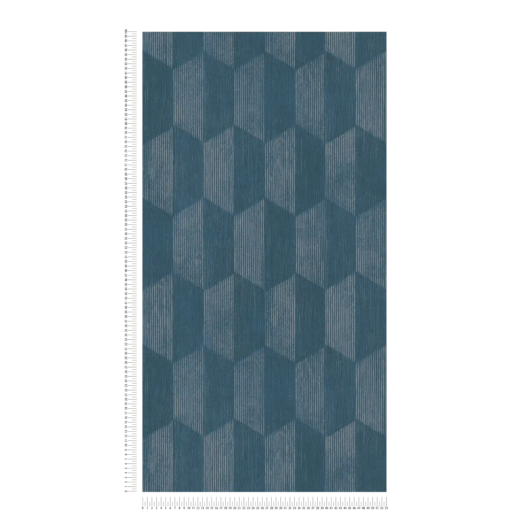             behang 3D patroon met grafisch facet design - blauw
        