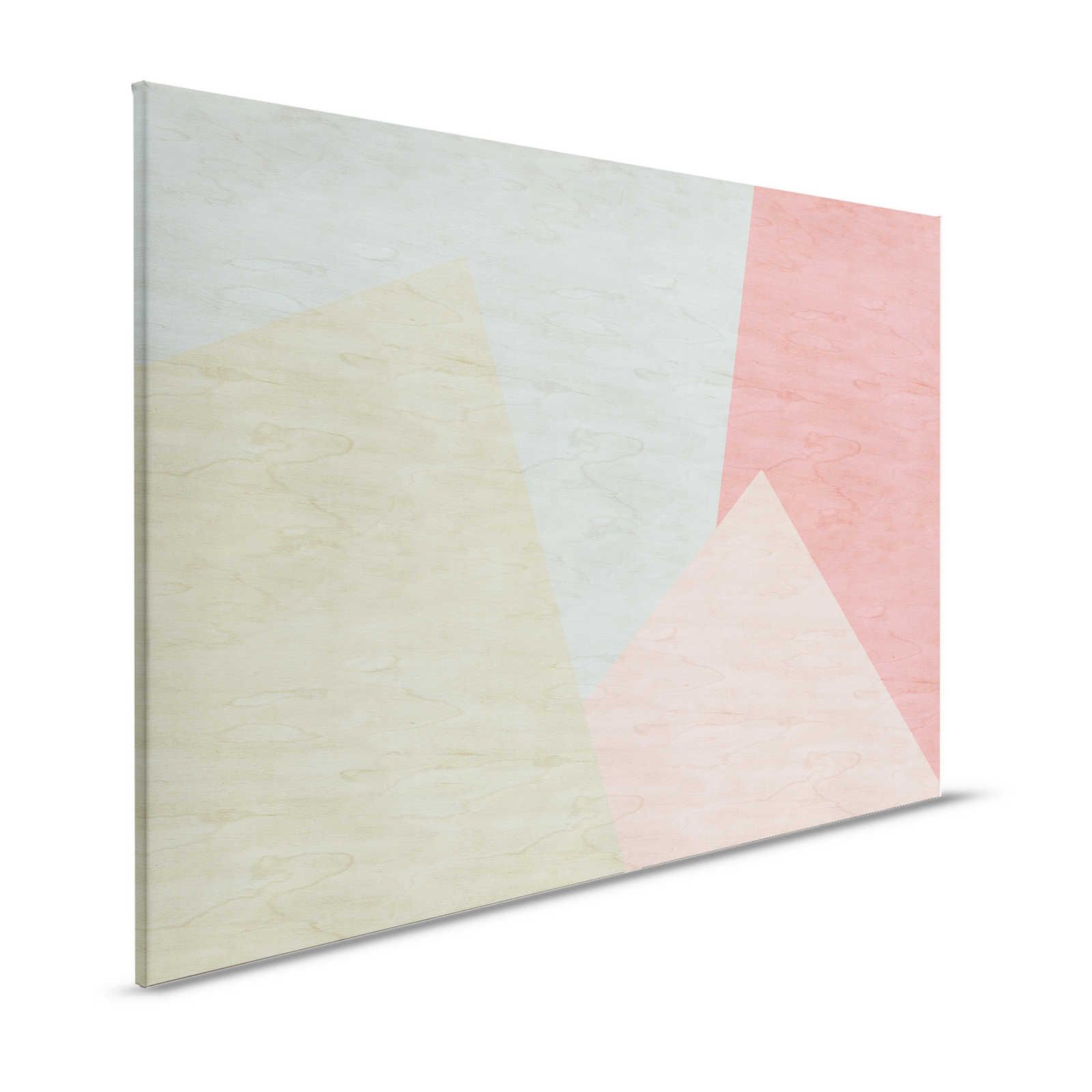 Inaly 2 - Lienzo abstracto y colorista con aspecto de contrachapado - 1,20 m x 0,80 m
