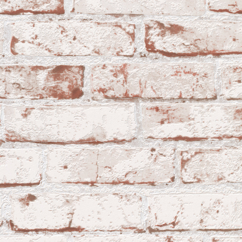             Papier peint intissé aspect pierre Mur de briques 3D - Blanc
        