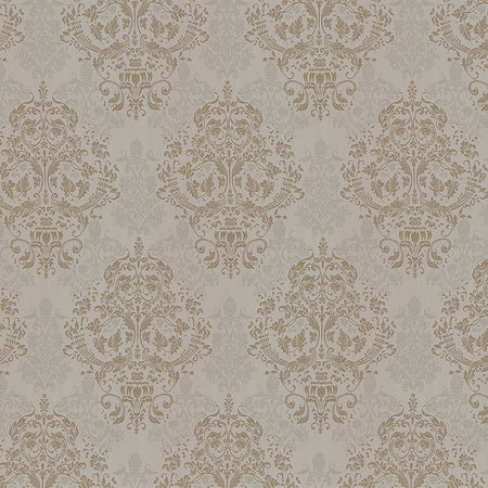         Baroque mural taupe with floral ornament pattern
    