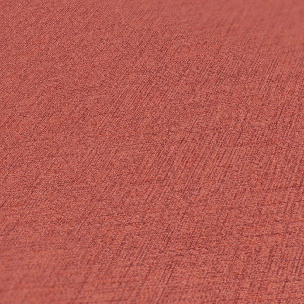             Papel pintado no tejido liso con aspecto textil - rojo
        