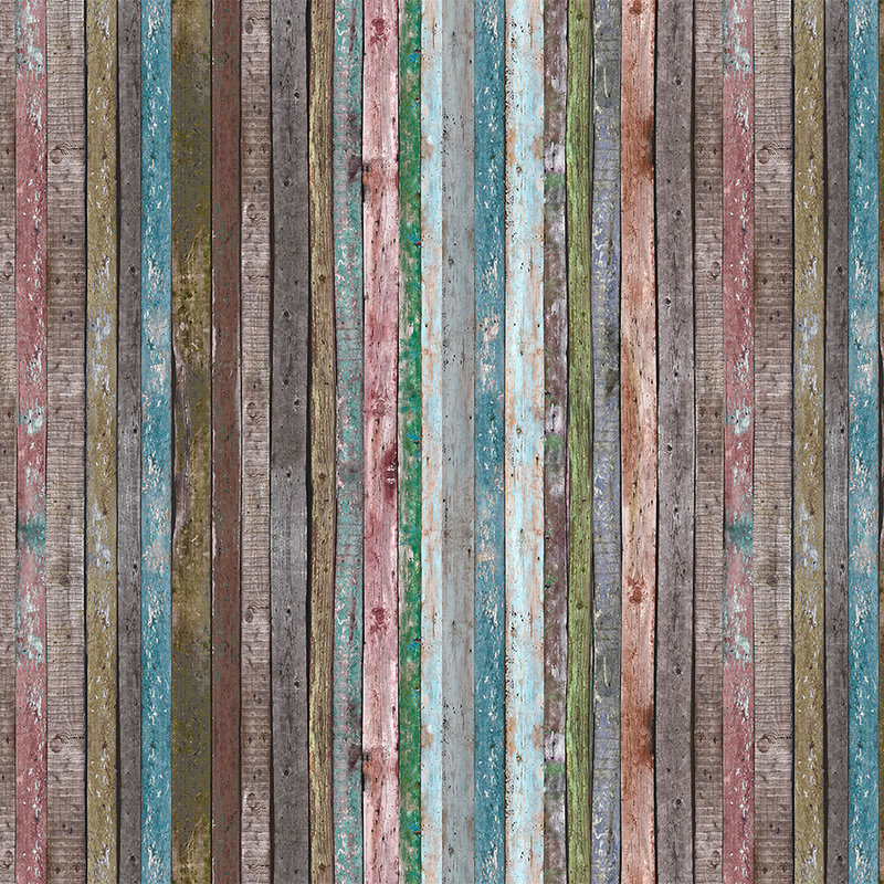 Mural de vigas rayadas de madera - vellón liso nacarado
