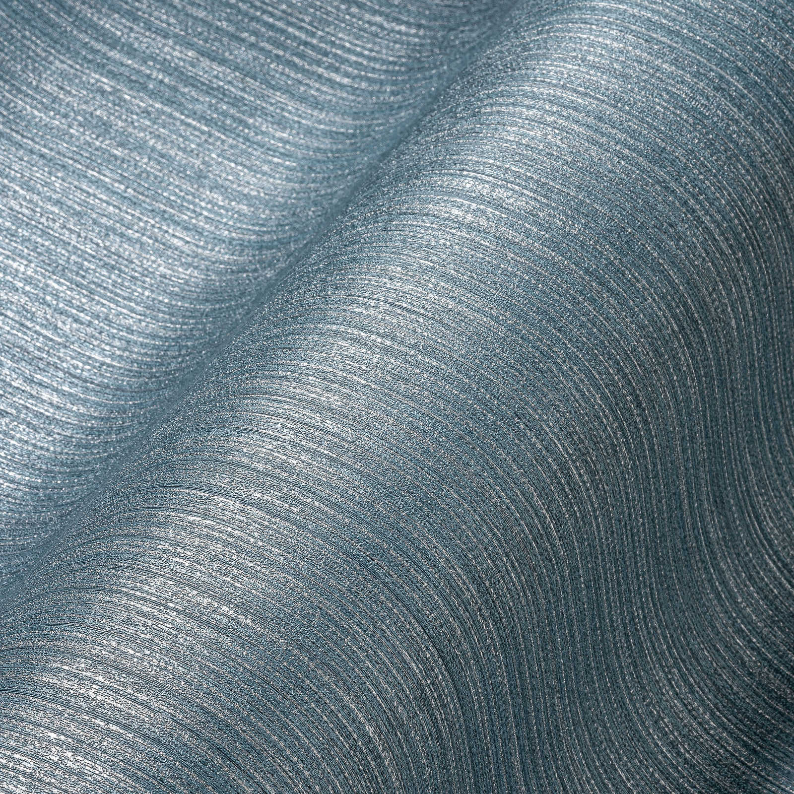             Papel pintado unitario con aspecto textil gris-azul - azul, metálico
        