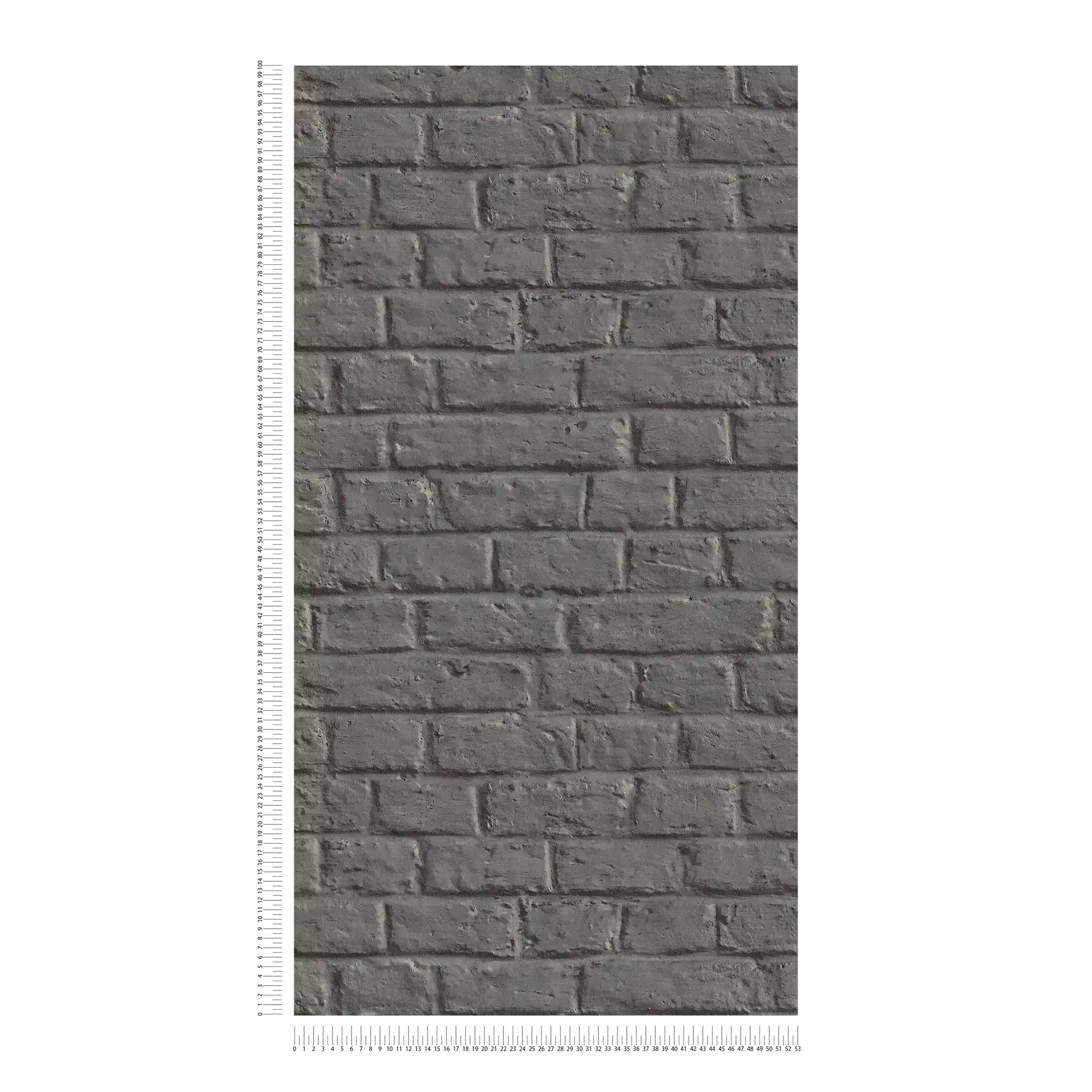             Papier peint pierre aspect brique lisse - gris, noir
        