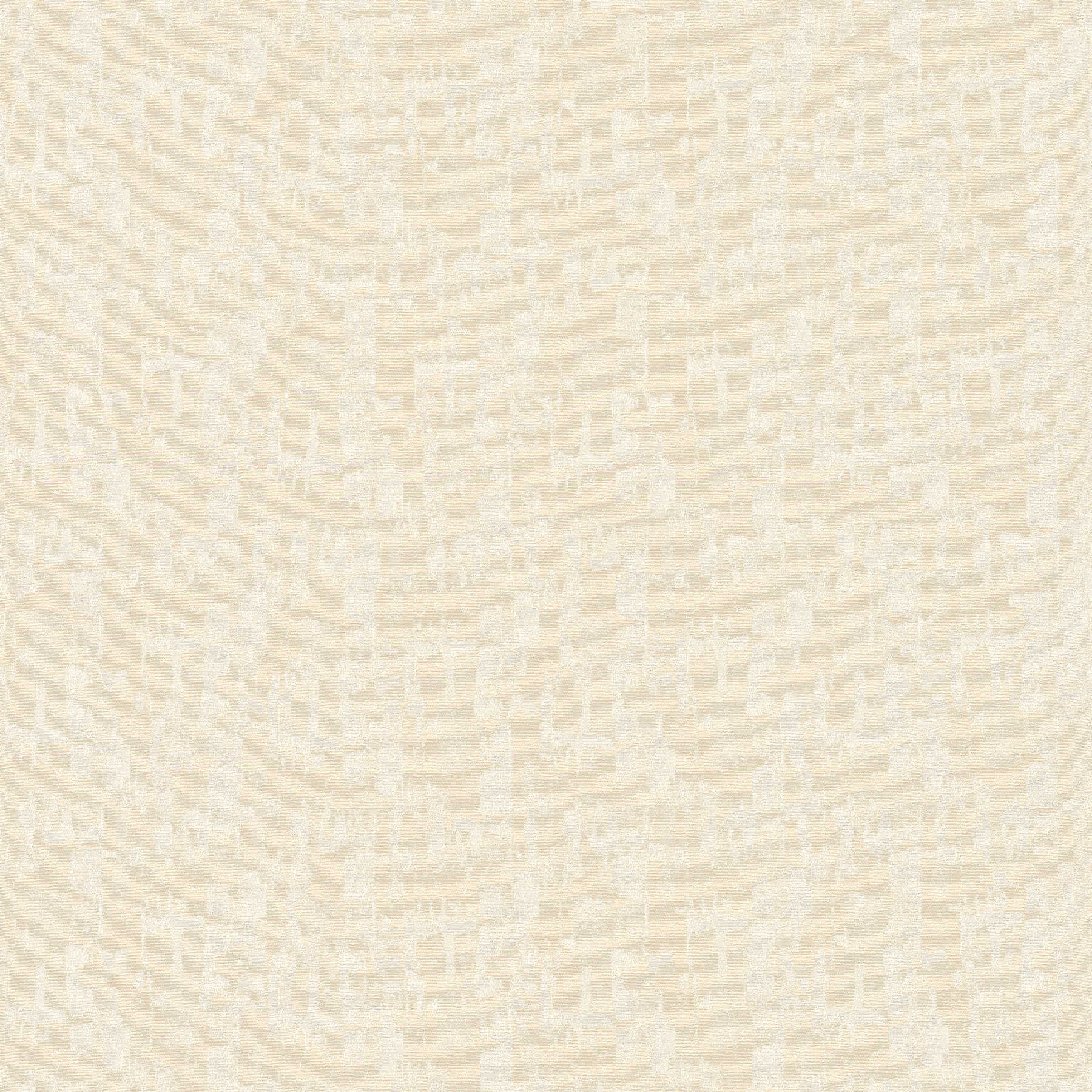 Retro behang met abstract crème-beige patroon
