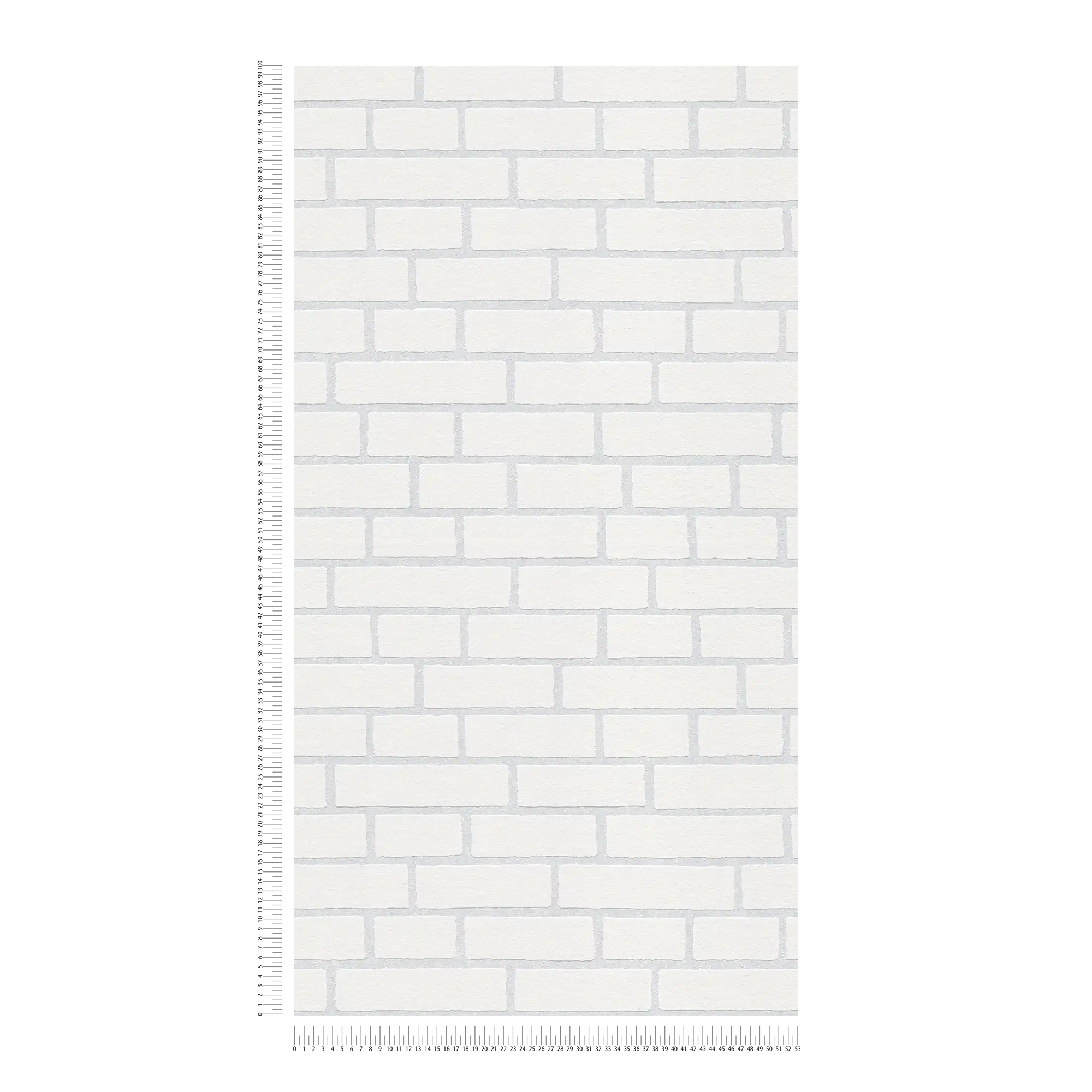            Masonry wallpaper to paint over, with 3D effect - Paintable, White
        