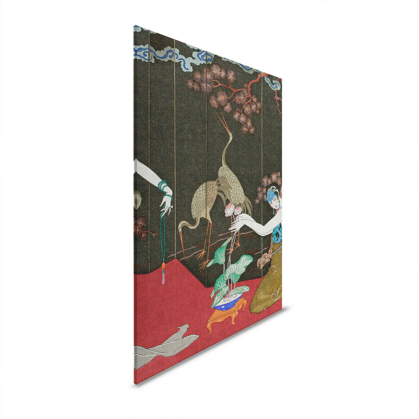 Babylon 1 - Impresión artística en lienzo de inspiración asiática clásica - 1,20 m x 0,80 m

