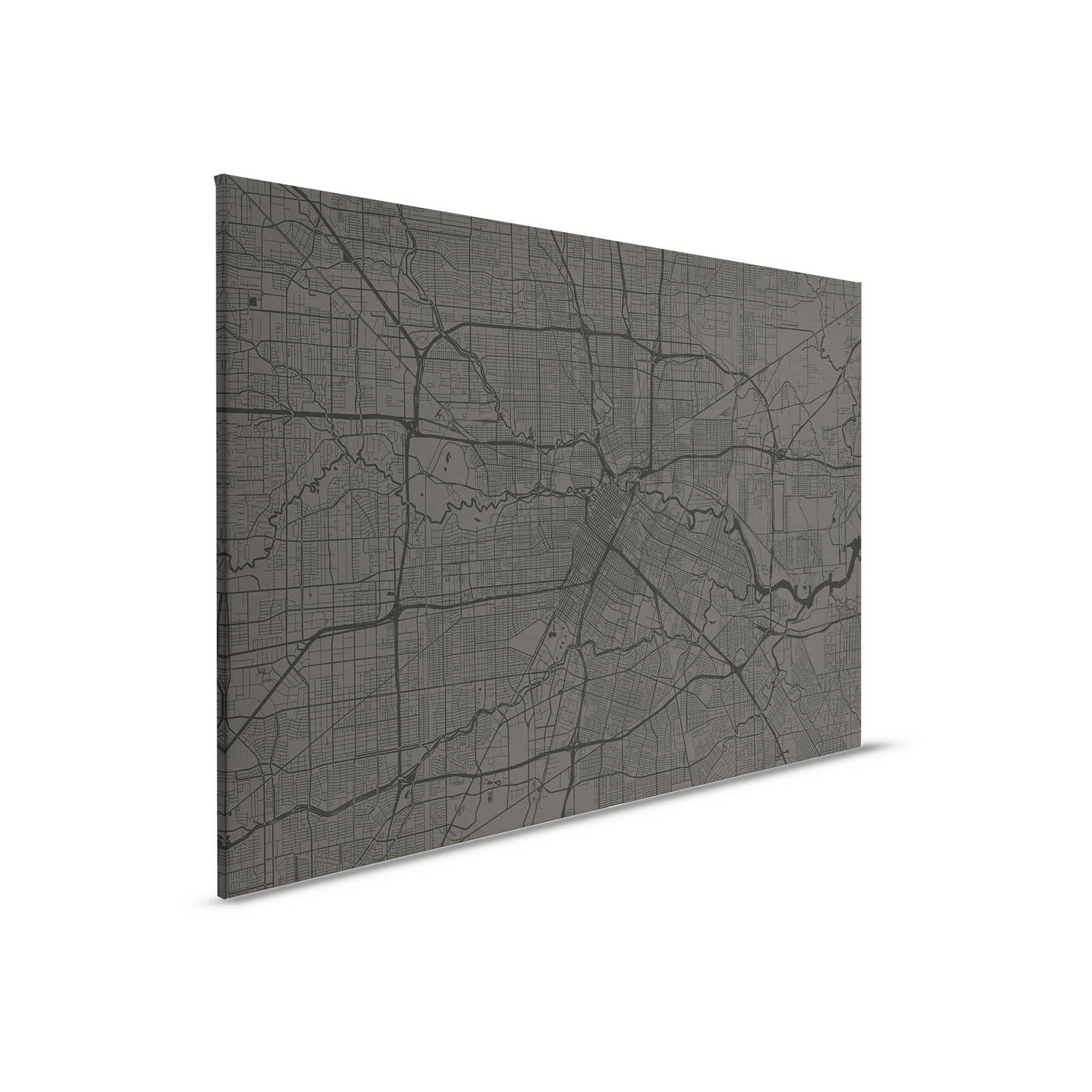        Canvas painting City Map with Street Course | black - 0,90 m x 0,60 m
    