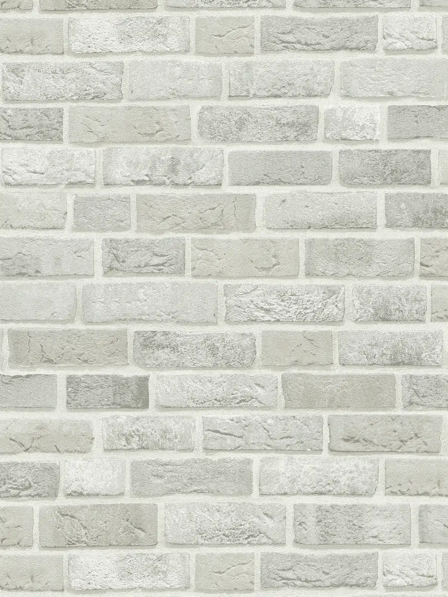 Grey stone look wallpaper brick 3D motif - grey, white
