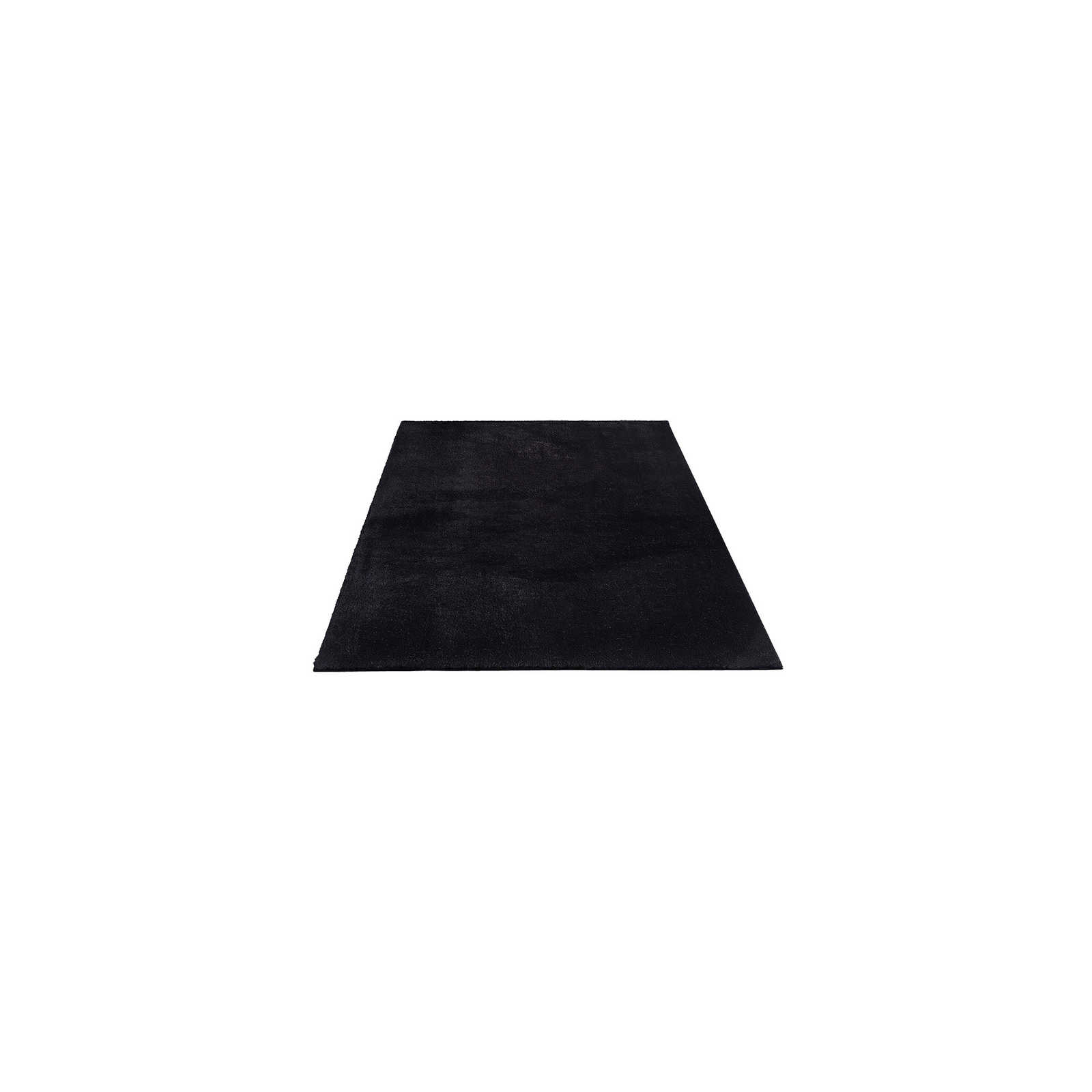 Velvety high pile carpet in black - 150 x 80 cm

