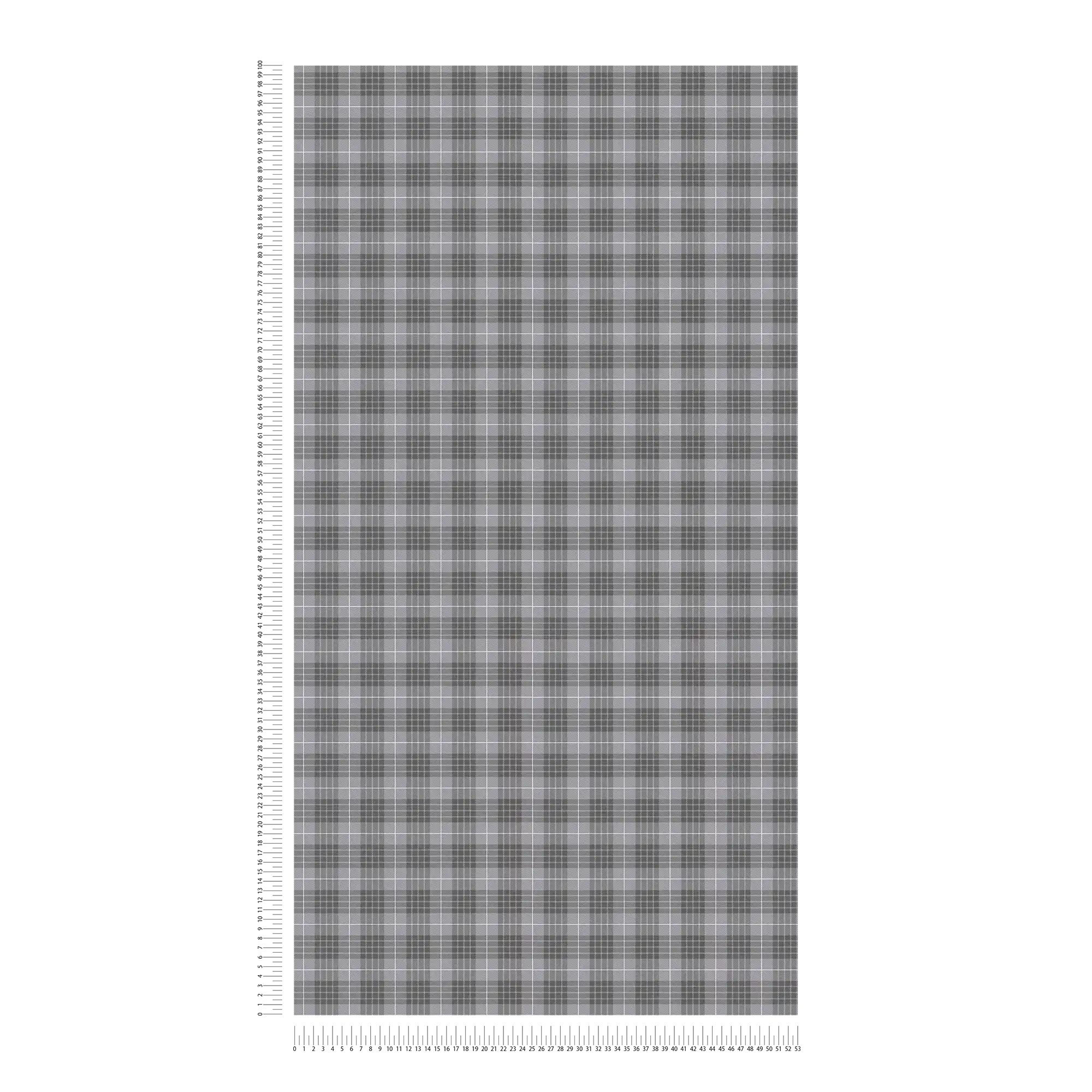             Papel pintado no tejido con aspecto de tela escocesa a cuadros - gris, blanco
        