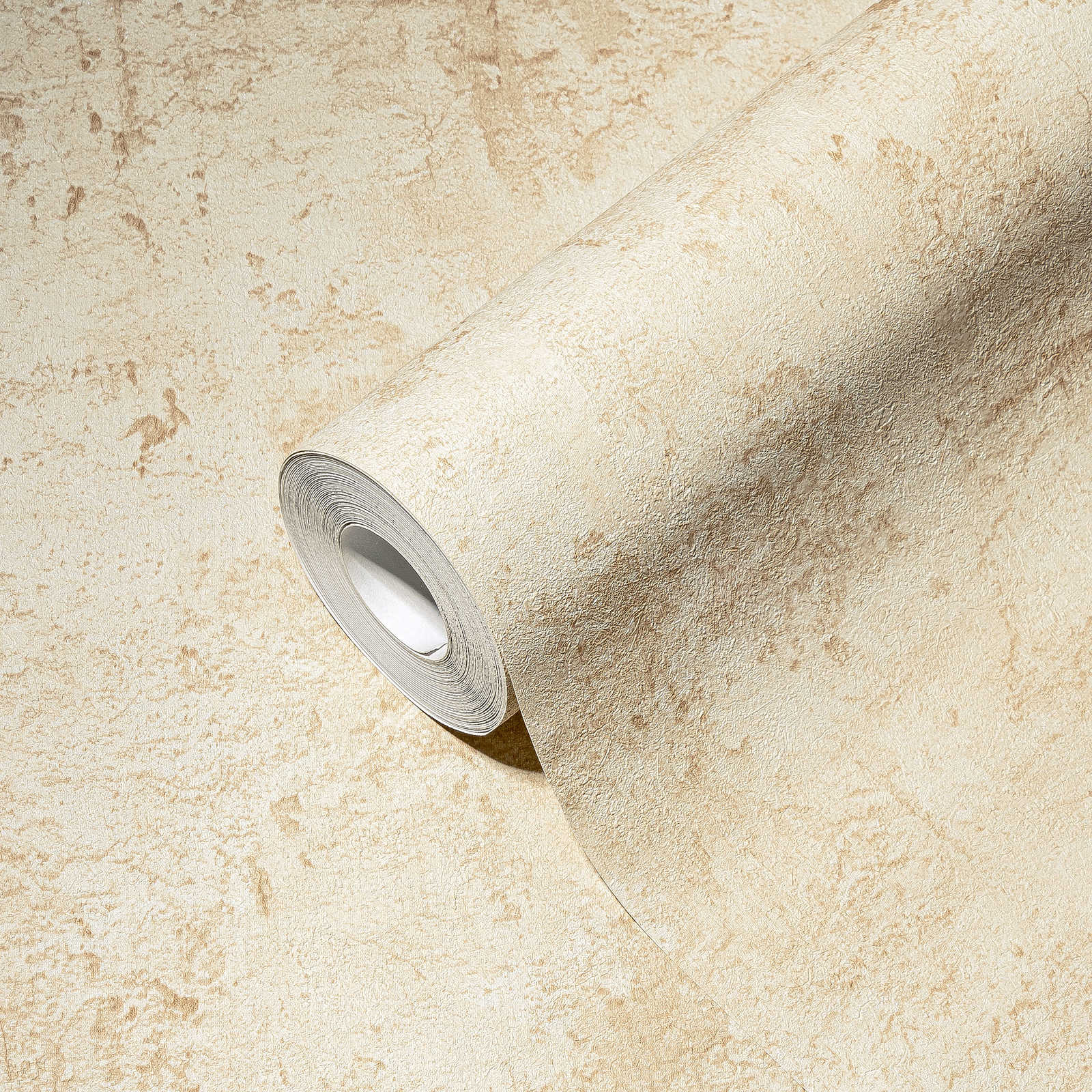             Plaster optics wallpaper cream-beige, Mediterranean style
        