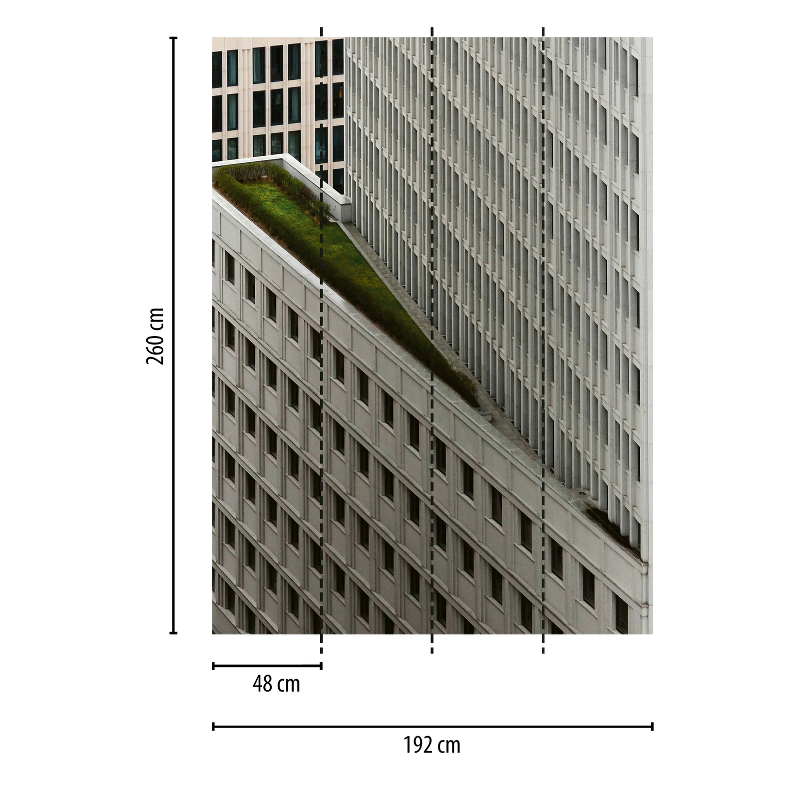             Mural de rascacielos blanco - Gris, Blanco, Negro
        