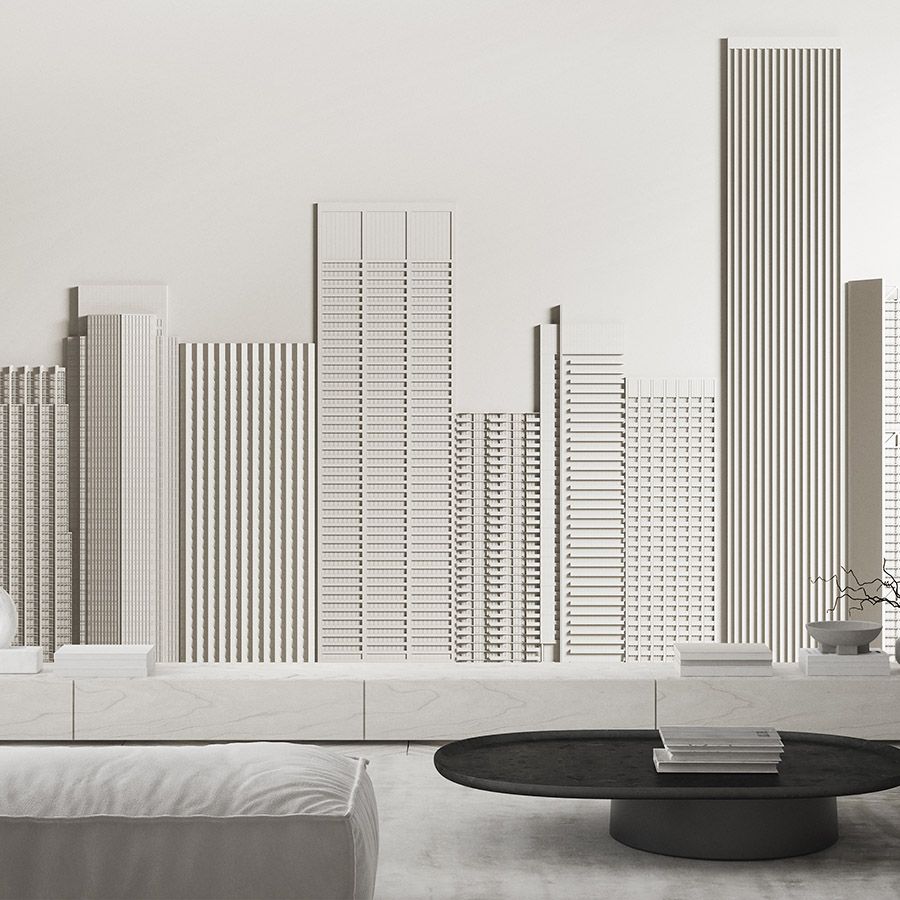 Photo wallpaper »new skyline« - Architecture with skyscrapers - Smooth, slightly pearlescent non-woven fabric
