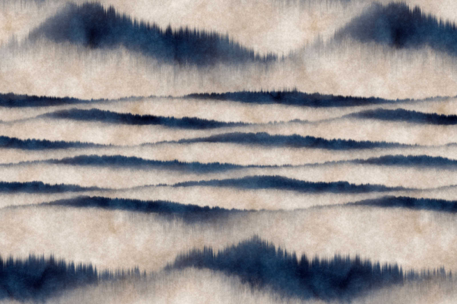             Quadro su tela con motivo astratto di onde, blu, bianco - 0,90 m x 0,60 m
        
