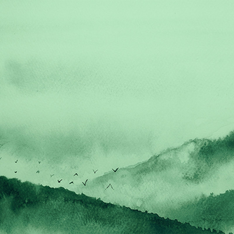         Foggy Landscape in Painting Style - Green, Black
    