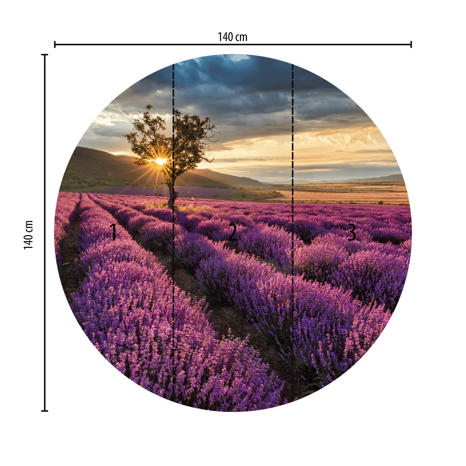             Photo wallpaper round lavender field in Provence
        