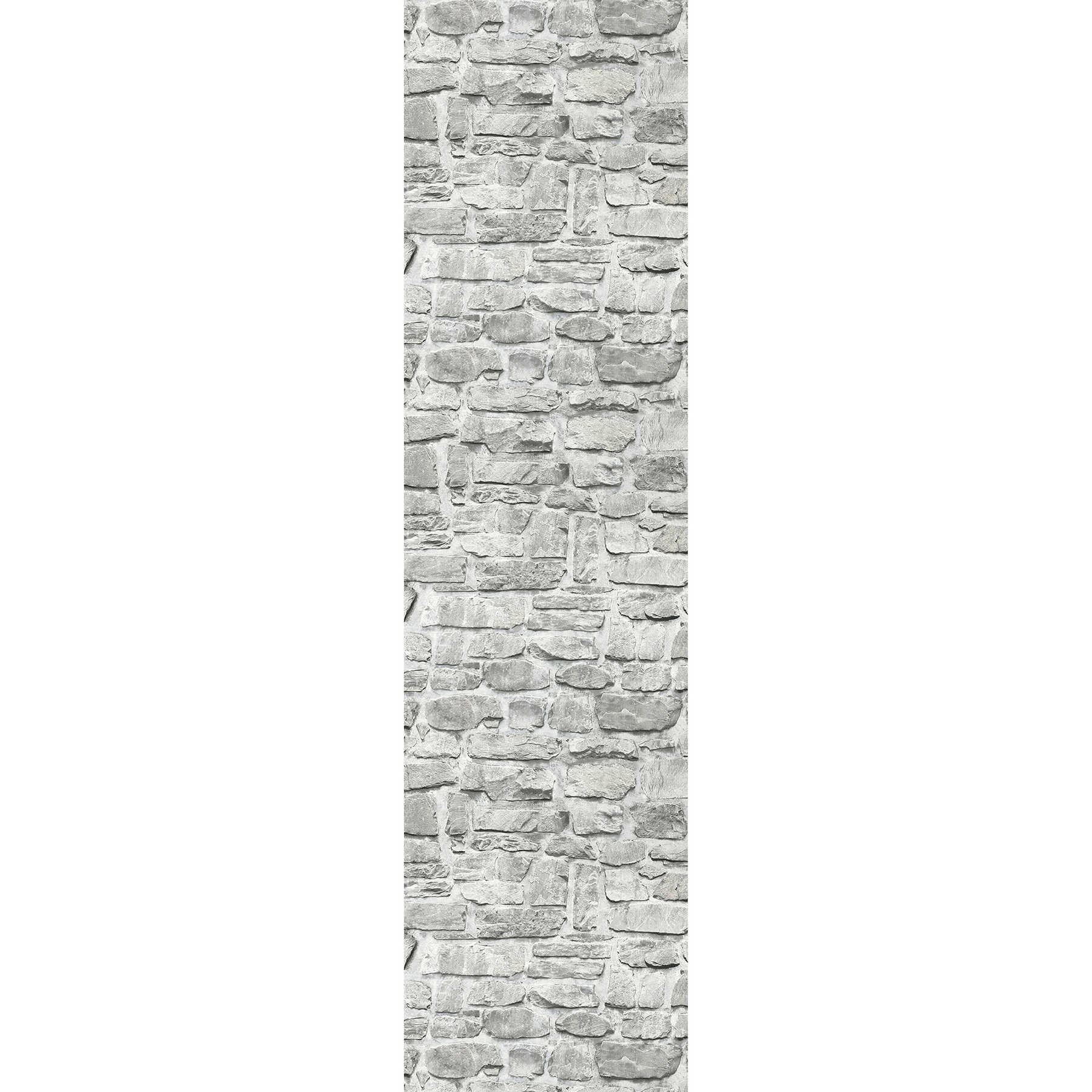         Stone look wallpaper with natural stone wall - grey, white
    