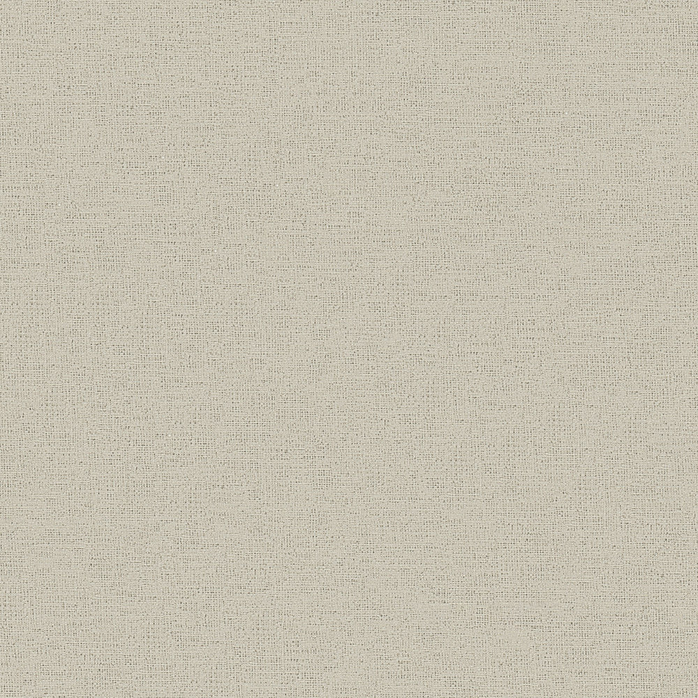             Carta da parati beige effetto lino con struttura tessile screziata
        