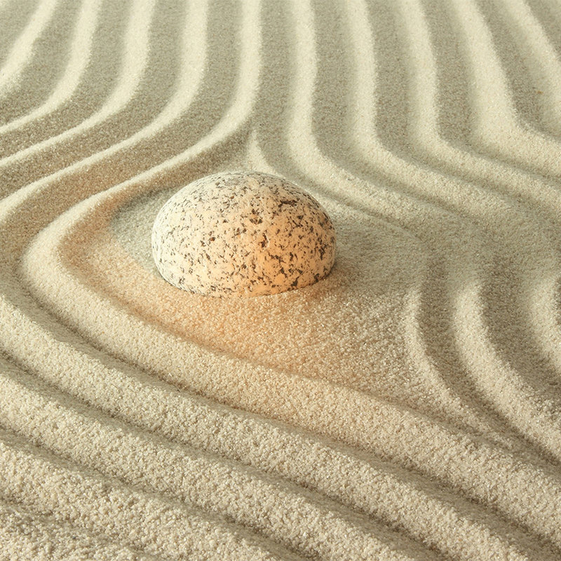Fotomurali con pietra incandescente nella sabbia - Vello liscio Premium
