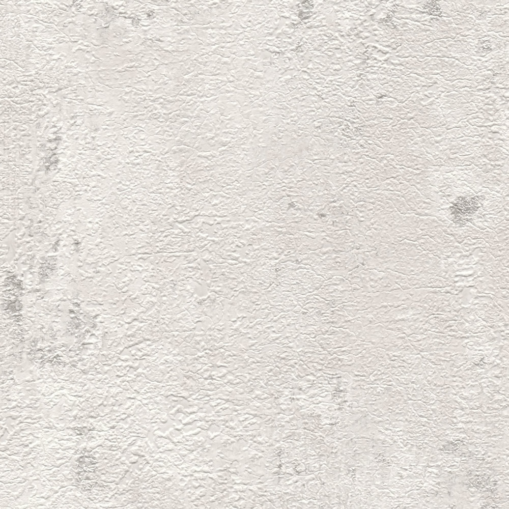             Papel pintado no tejido de aspecto usado con textura - blanco, gris, plata
        