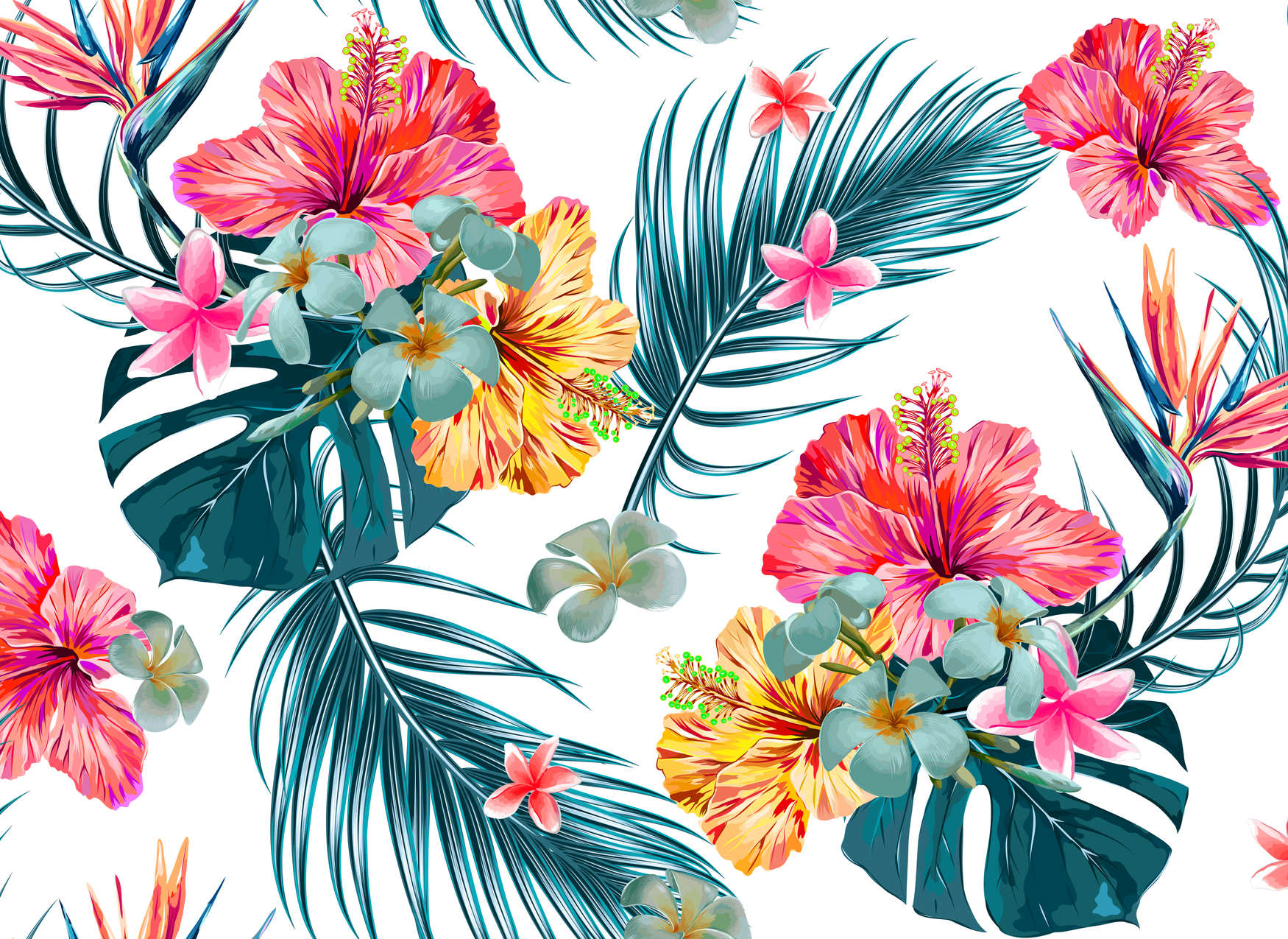             Photo wallpaper with colourful tropical plants - Colorful, Green
        