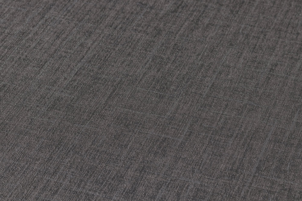             Plain wallpaper VERSACE in linen look with shimmer - black, grey
        