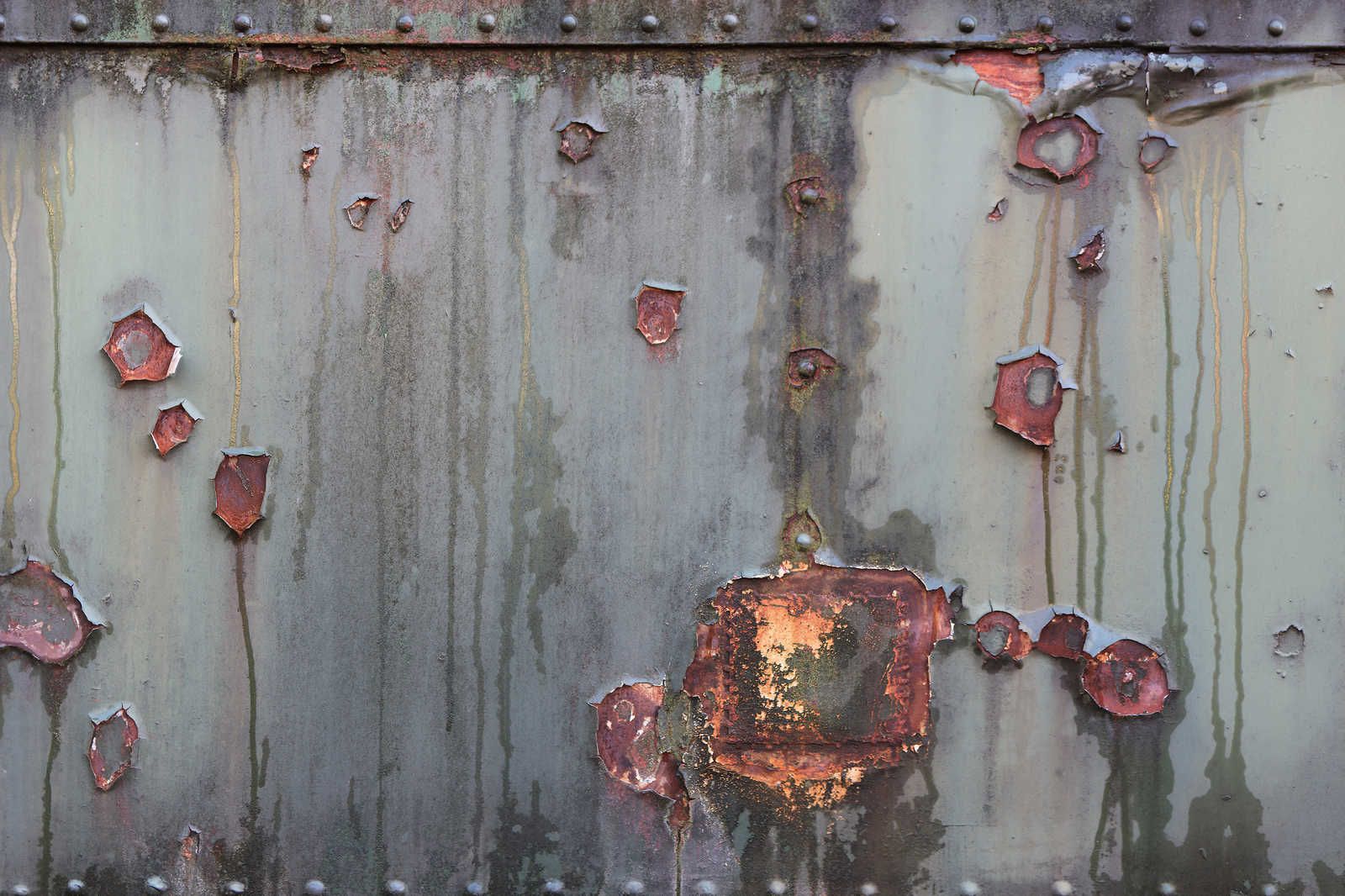             Pared de metal - Pintura sobre lienzo Industrial con aspecto oxidado y usado - 0,90 m x 0,60 m
        