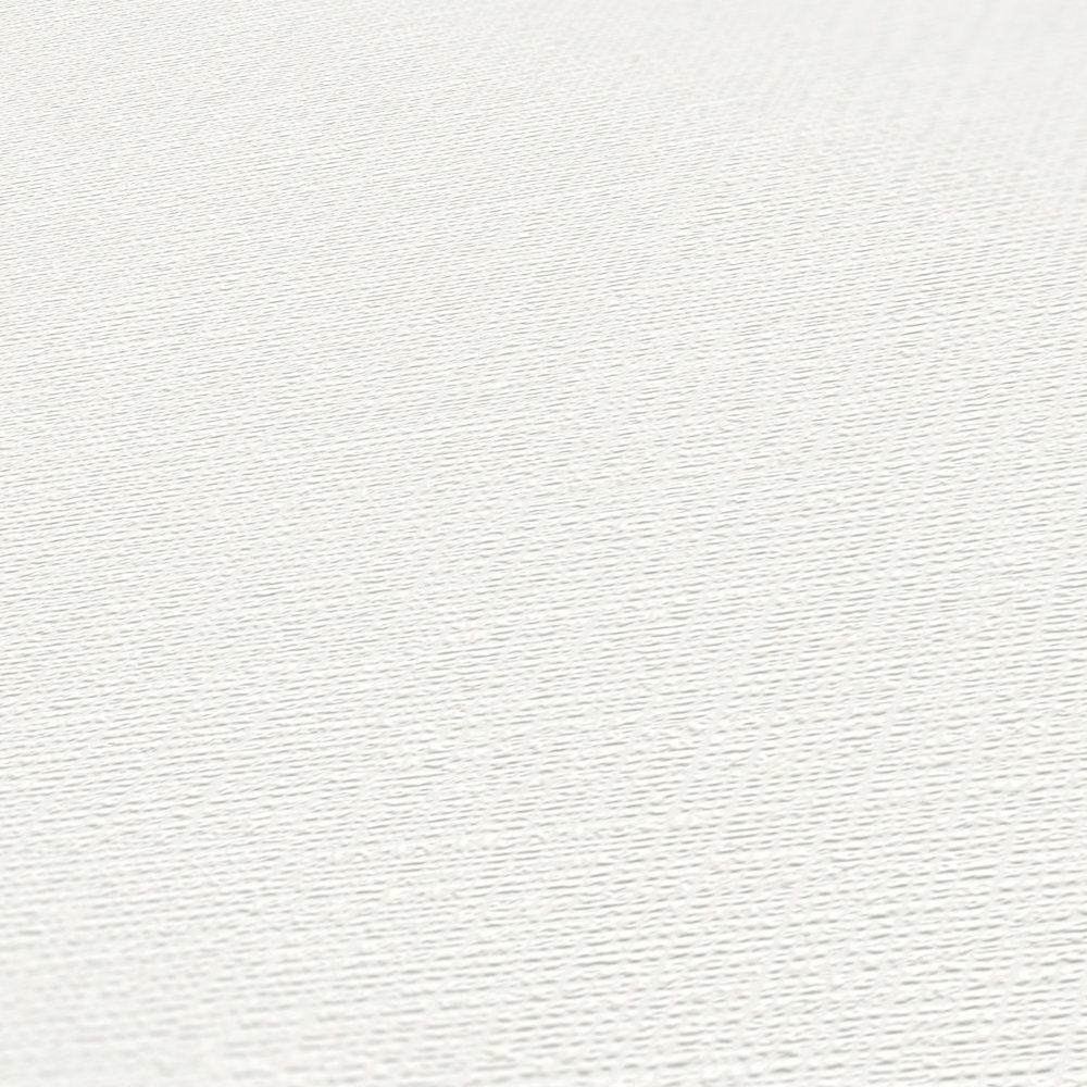             Papel pintado pintable con aspecto de lino - blanco
        