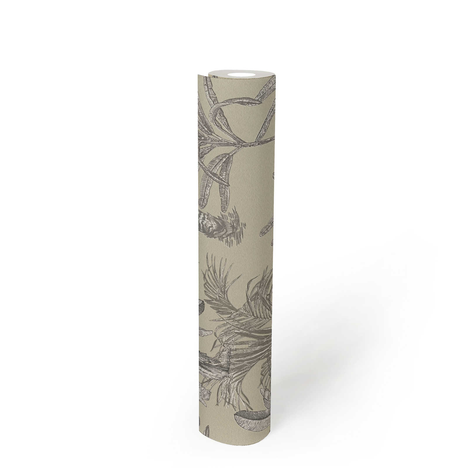             Palmiers Papier peint intissé avec structure & effet mat-brillant - Crème
        