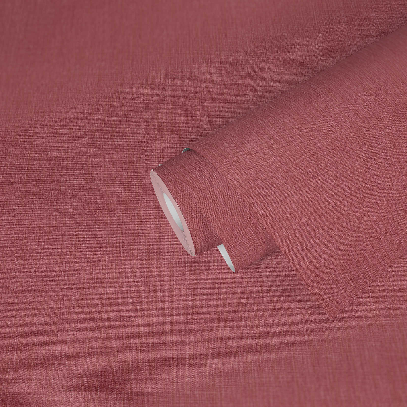             Non-woven wallpaper in one colour with textile look in matt finish - red
        