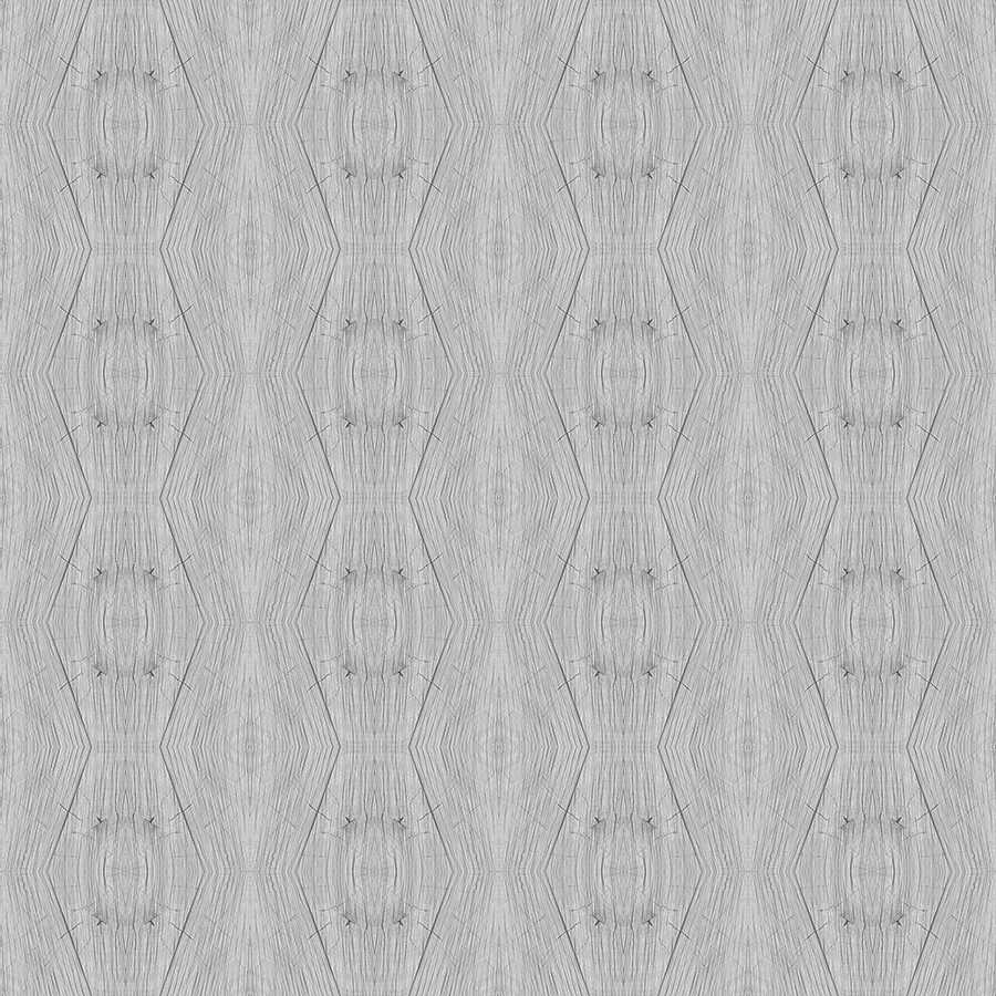 Papier peint graphique avec motif kaléidoscope gris sur intissé lisse mat
