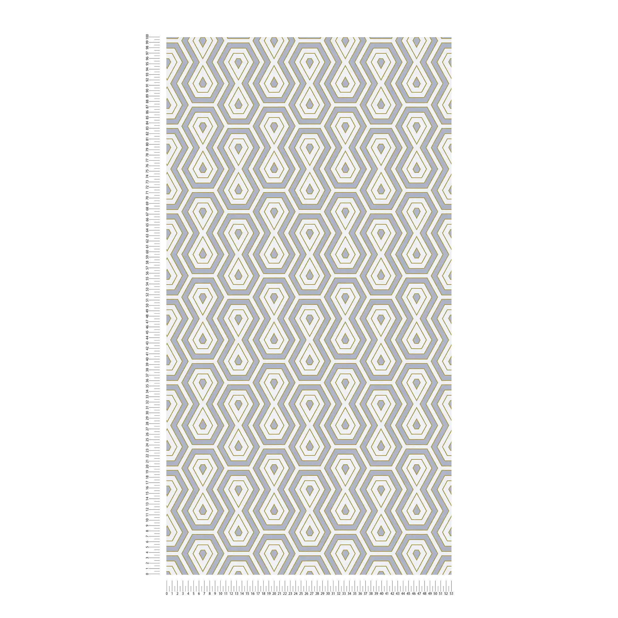             Papier peint intissé gris or motif rétro géométrique
        