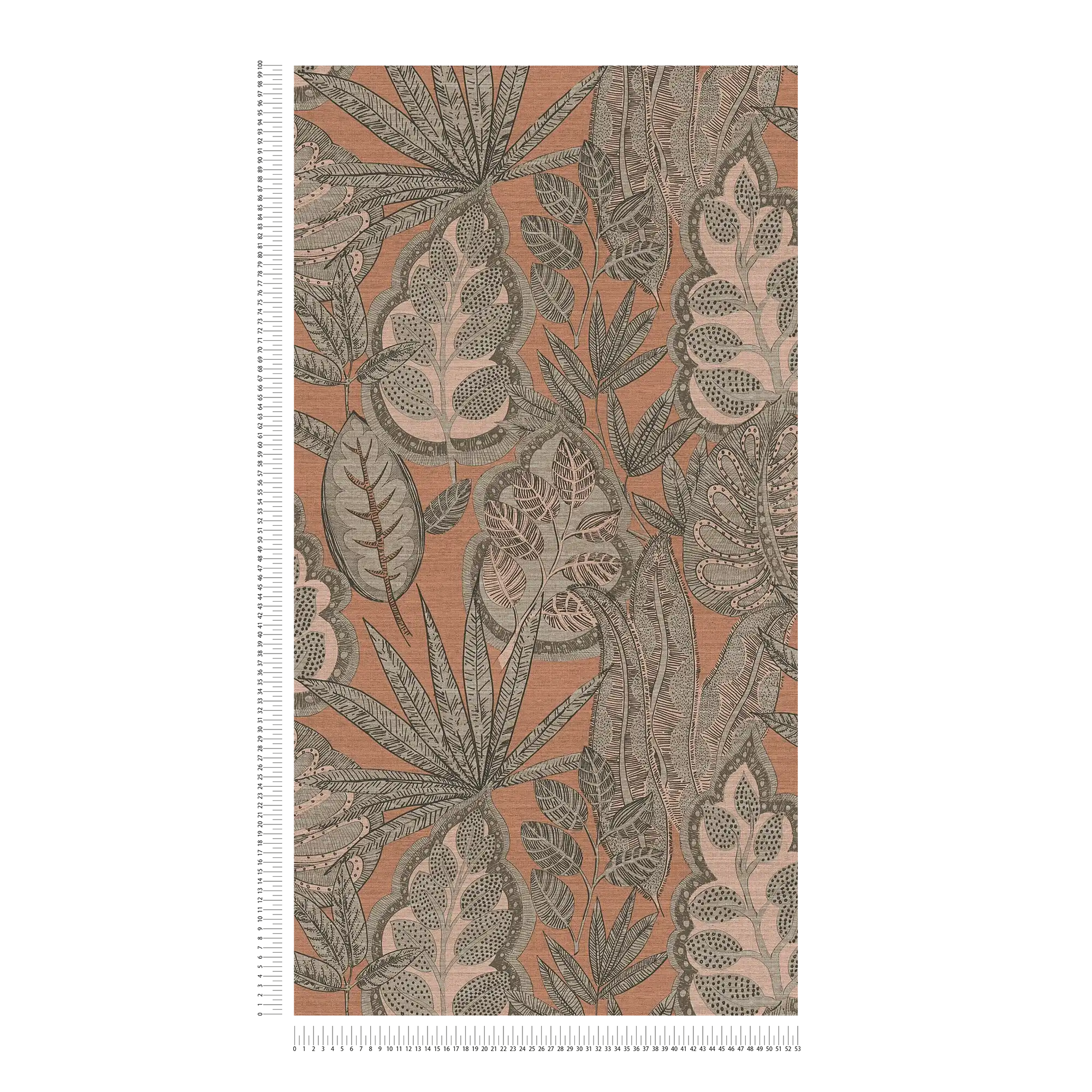             Non-woven wallpaper floral in graphic design with light structure, matt - pink, grey, taupe
        
