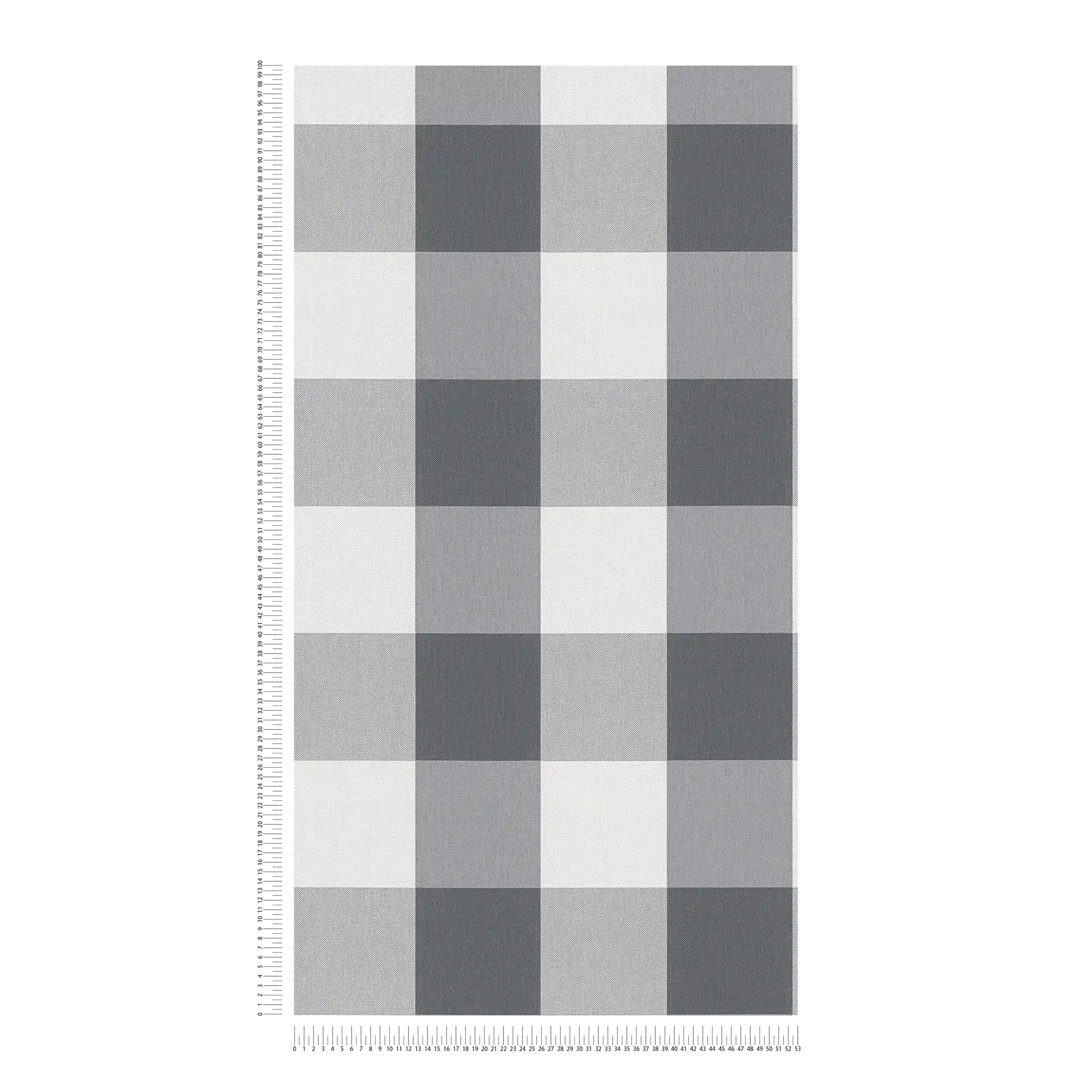             Papier peint à carreaux aspect textile dans des tons harmonieux - blanc, gris
        
