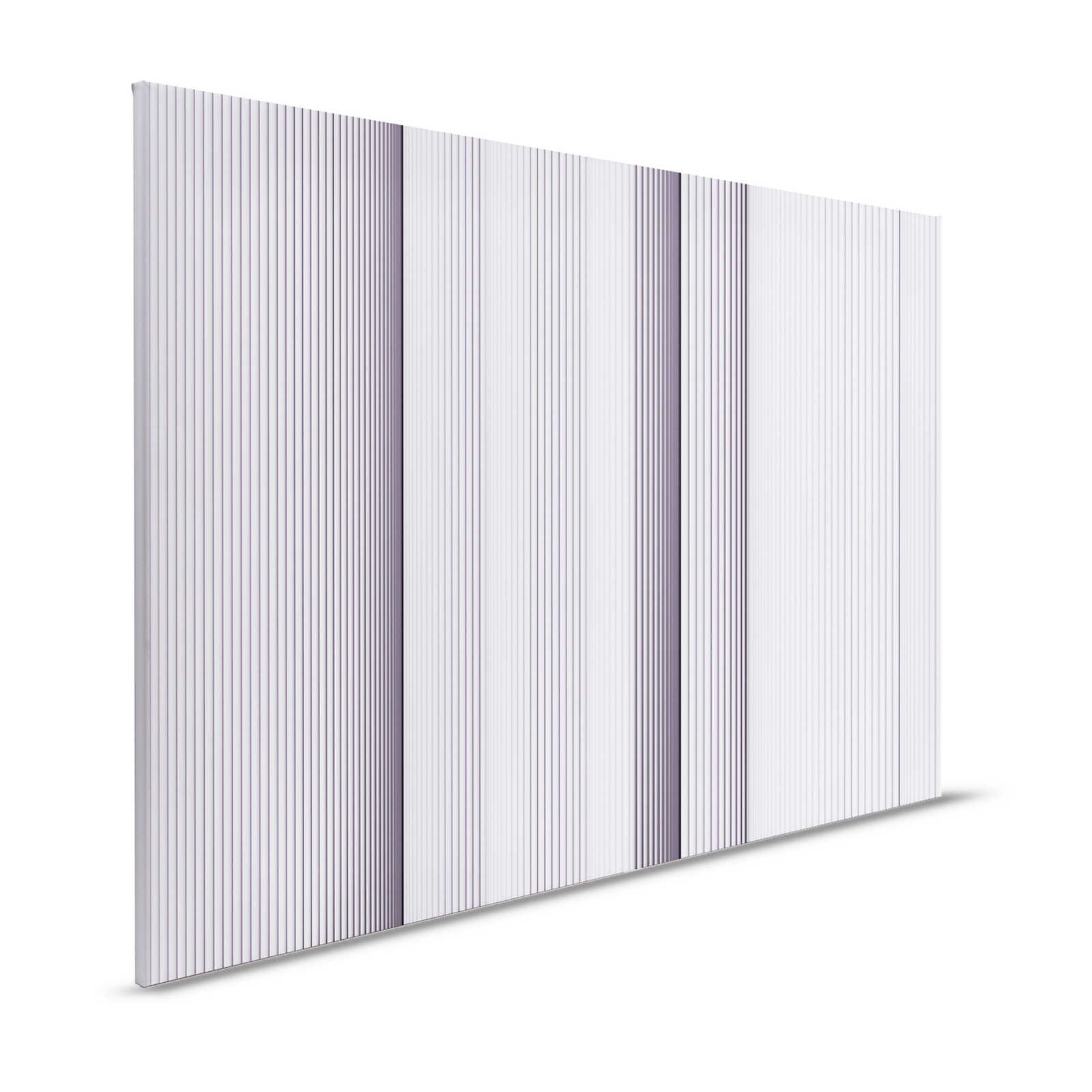 Magic Wall 1 - Stripe Canvas Schilderij 3D Illusie Effect, Paars & Wit - 1.20 m x 0.80 m
