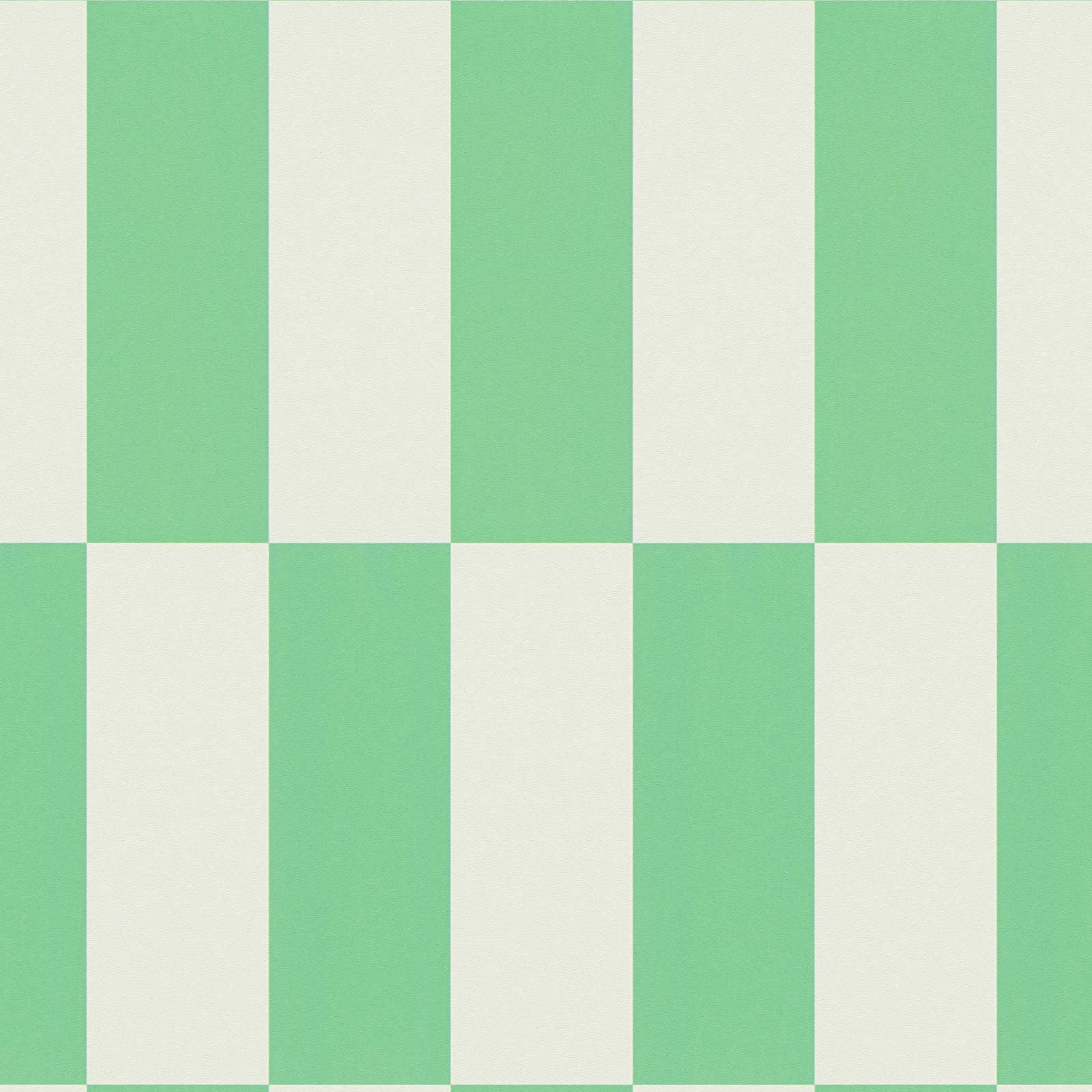             Patroonbehang met vierkantjes grafisch patroon - groen, wit
        