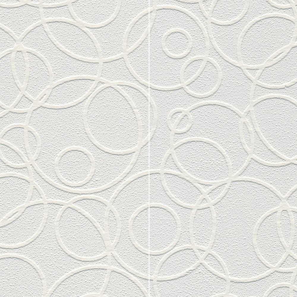             Carta da parati verniciabile Cerchi 3D con effetto texture
        