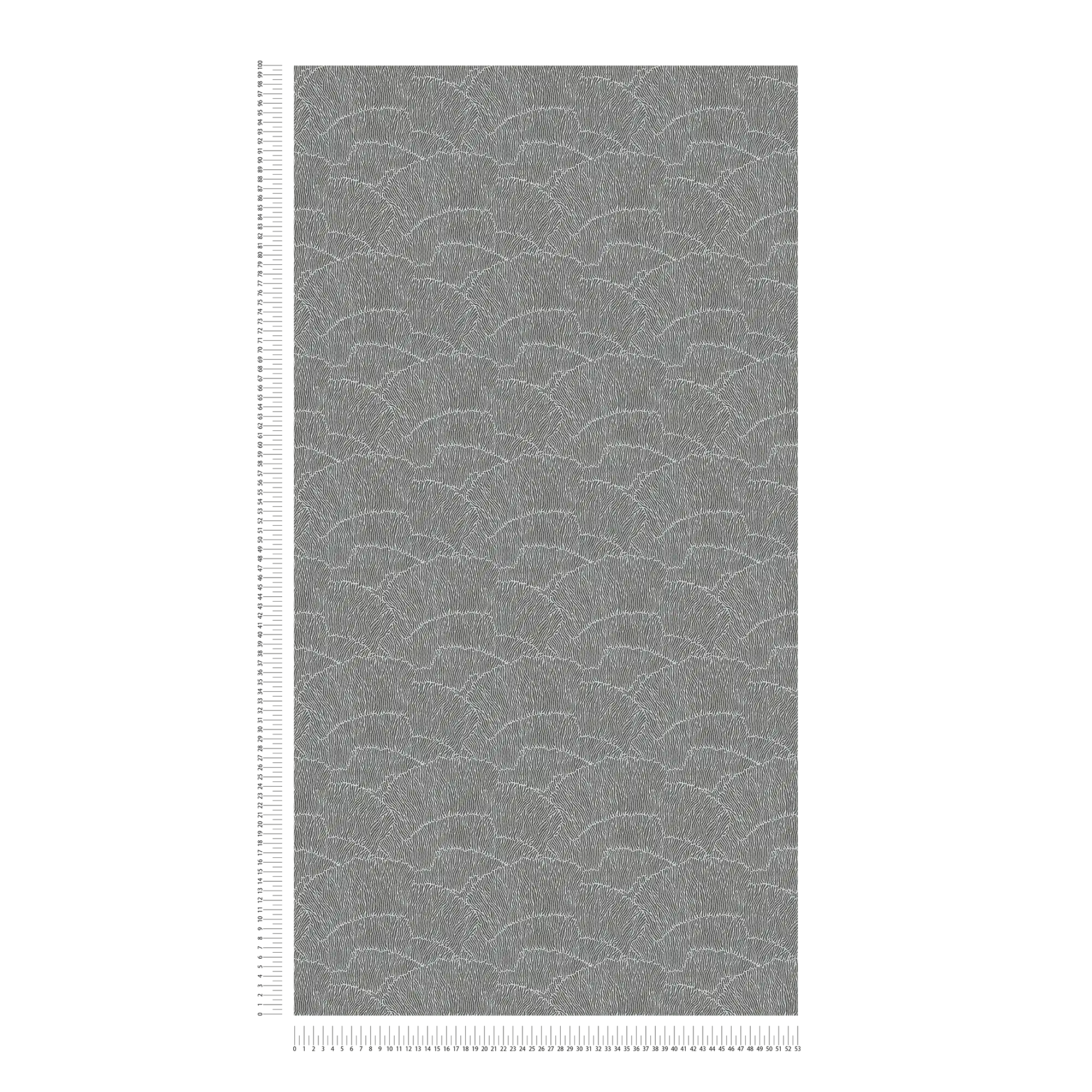             Abstract Onderlaag behang Met Lijnpatroon - Zilver, Zwart, Metaal
        