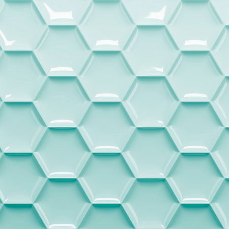         Graphic mural 3D plastic honeycomb in mint green
    