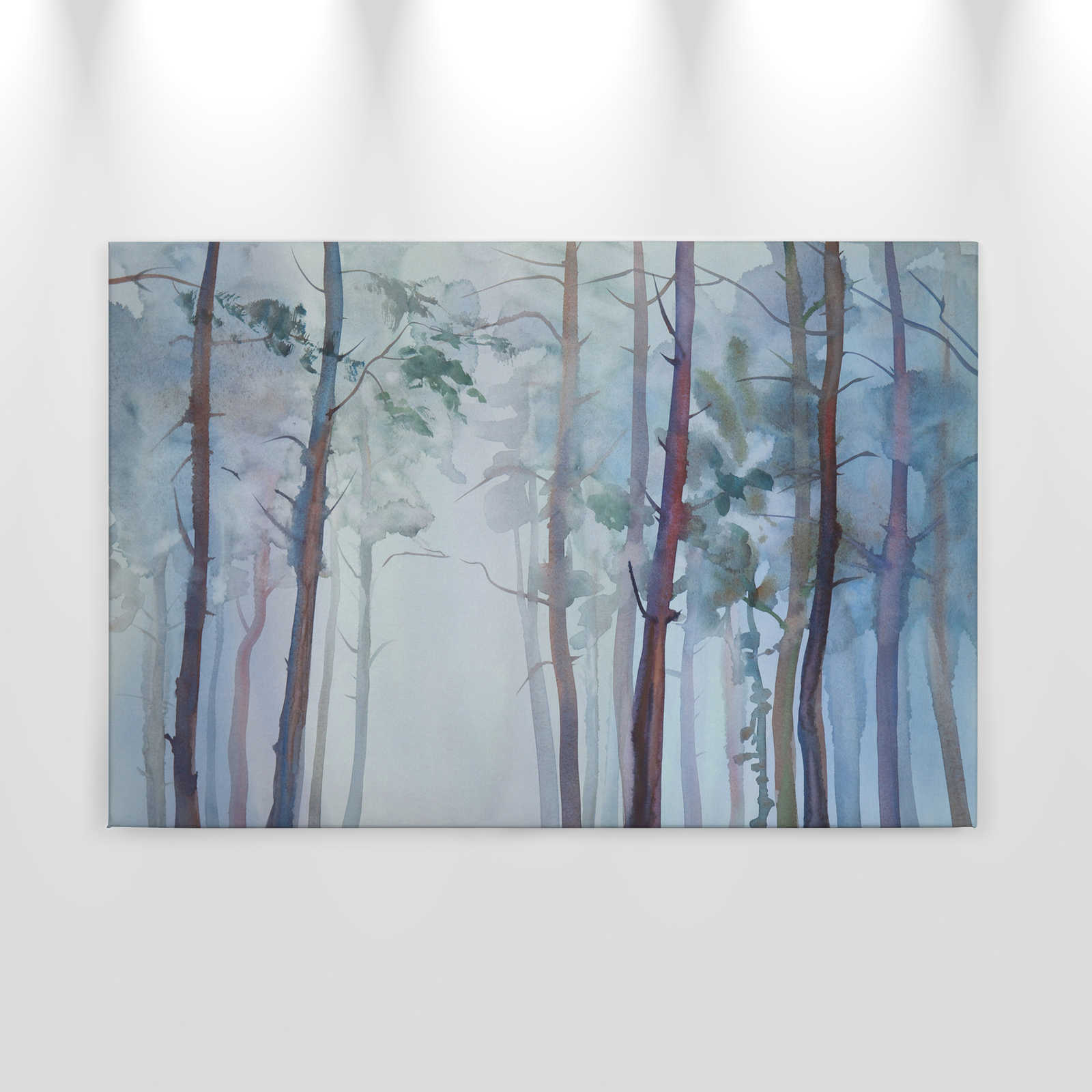             Canvas met bosmotief in aquarelstijl - 0,90 m x 0,60 m
        