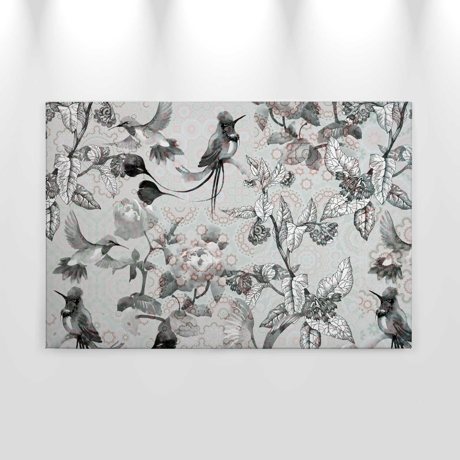             Canvas painting Nature Design in collage style | exotic mosaic 4 - 0,90 m x 0,60 m
        