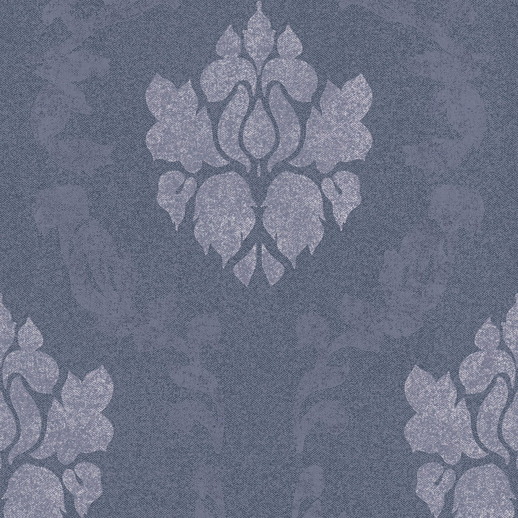             wallpaper ornament pattern in linen look - blue
        