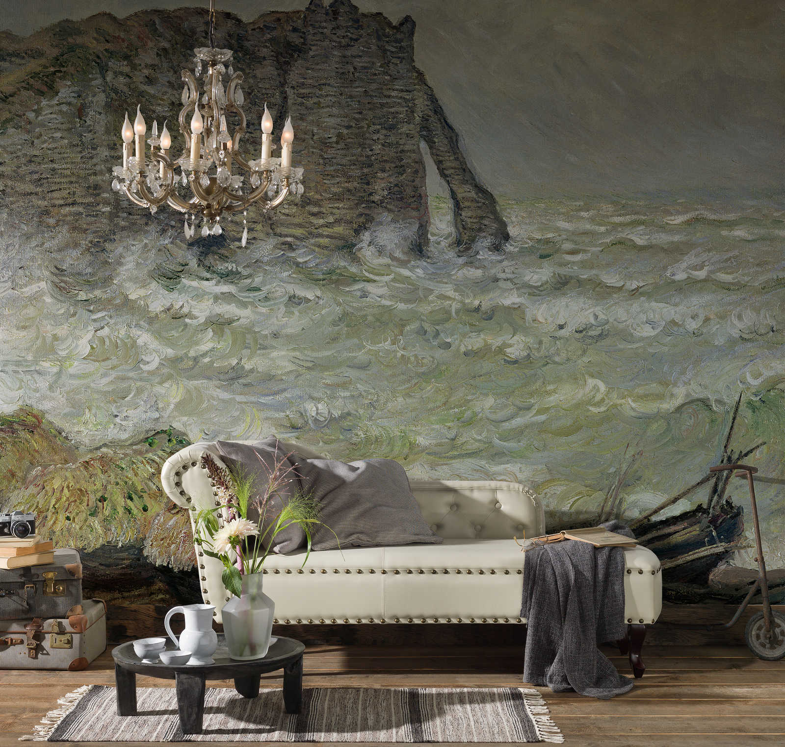             Photo wallpaper "Rough sea near Etretat" by Claude Monet
        