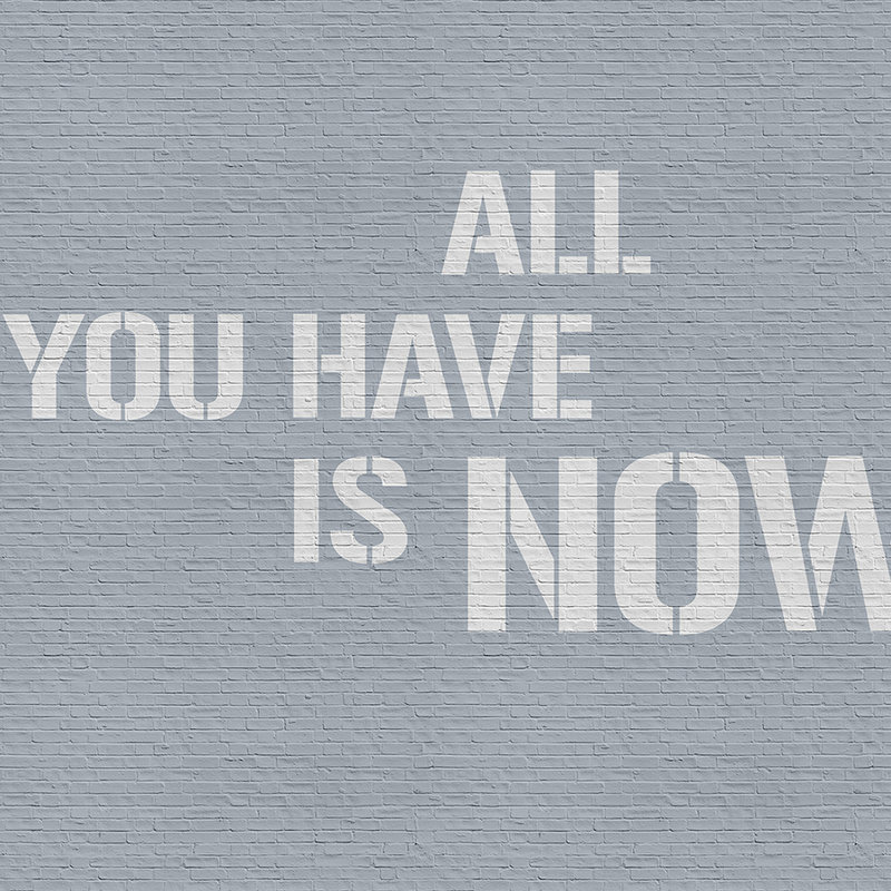         Message 1 - Grey brick wall with saying on photo wallpaper - Blue, Grey | Premium smooth fleece
    