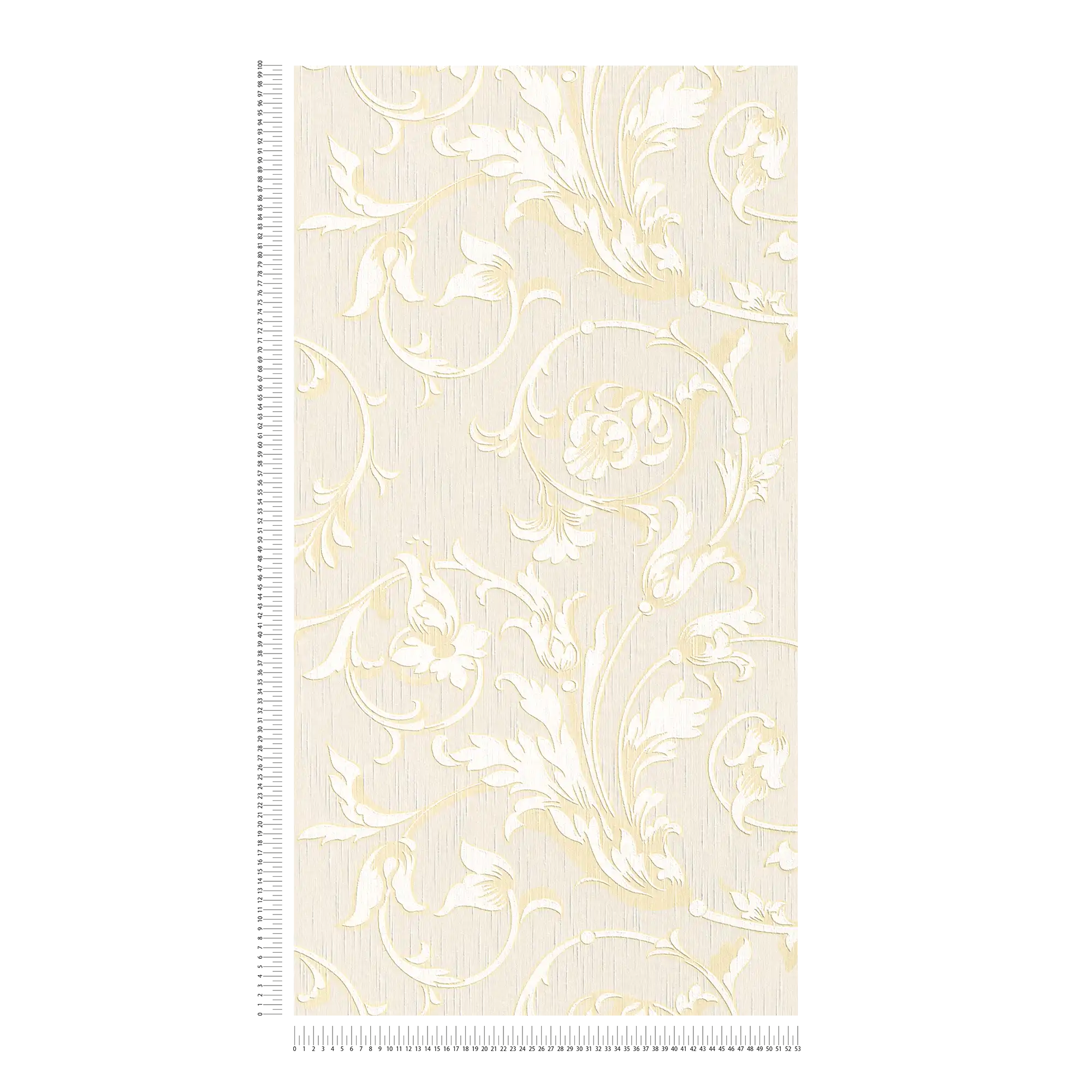            Papel pintado Hermitage con adornos florales - beige, crema
        