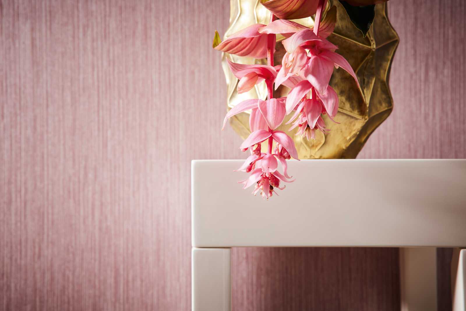             Old pink wallpaper with glossy effect & wild silk look - pink
        