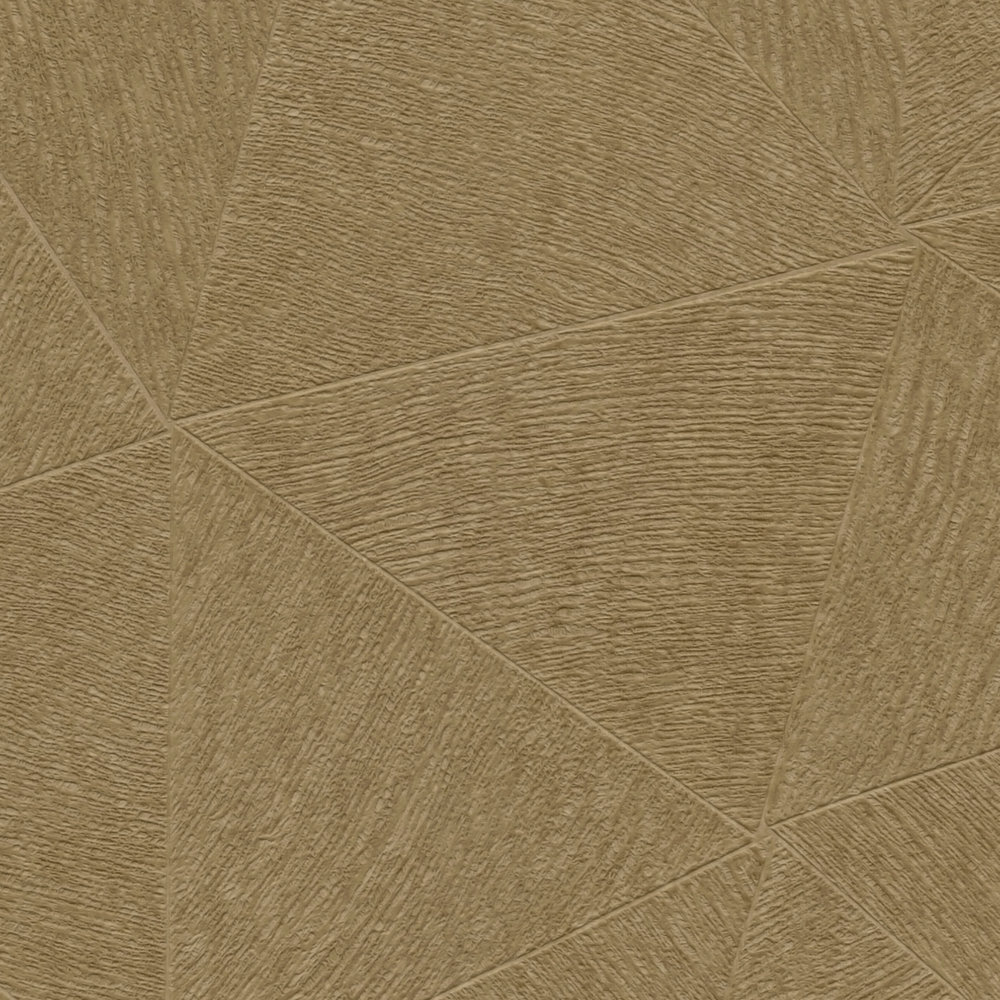             Papel pintado no tejido con discreto motivo triangular - marrón
        