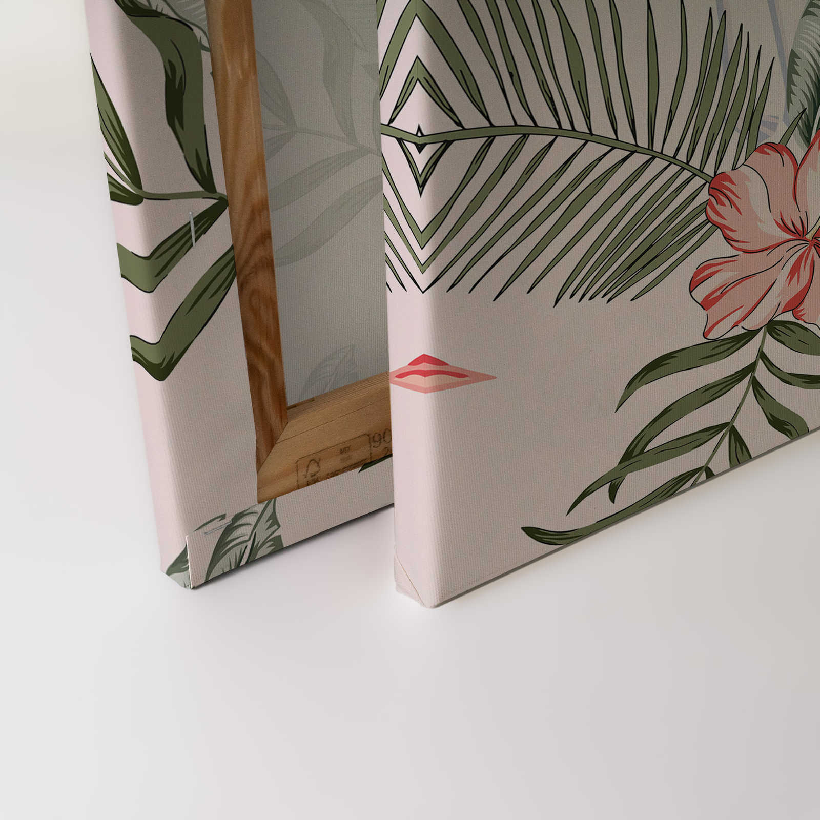             Canvas with flamingos and tropical plants - 0.90 m x 0.60 m
        