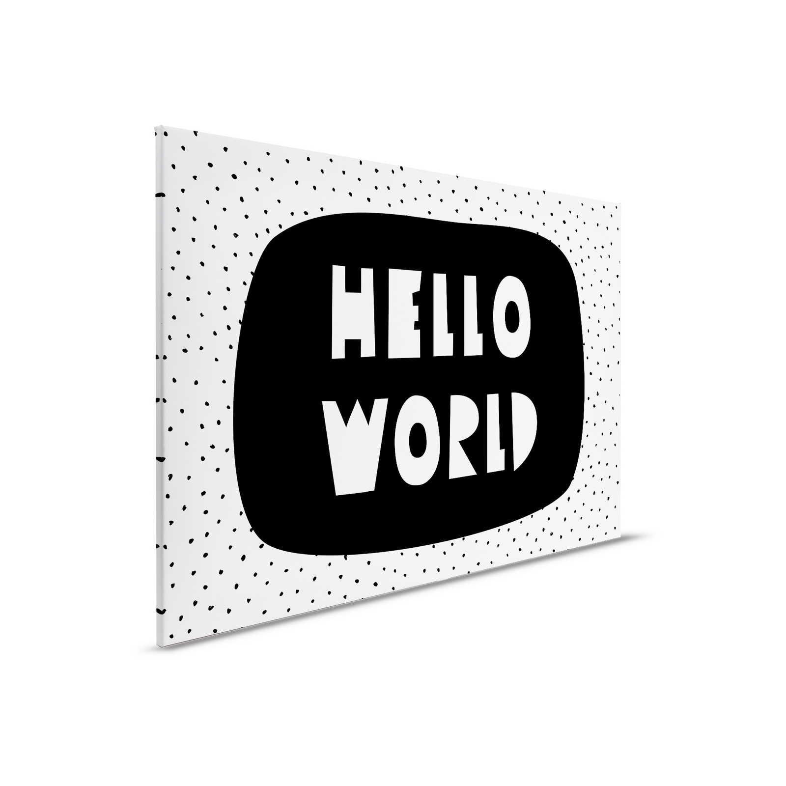         Canvas for children's room with lettering "Hello World" - 90 cm x 60 cm
    